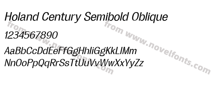 Holand Century Semibold ObliquePreview