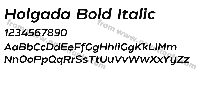 Holgada Bold ItalicPreview