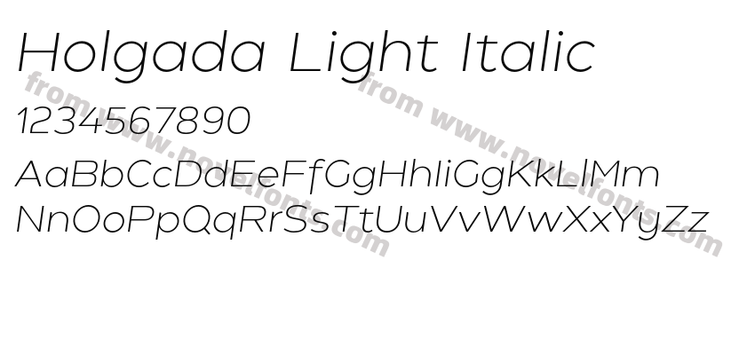 Holgada Light ItalicPreview