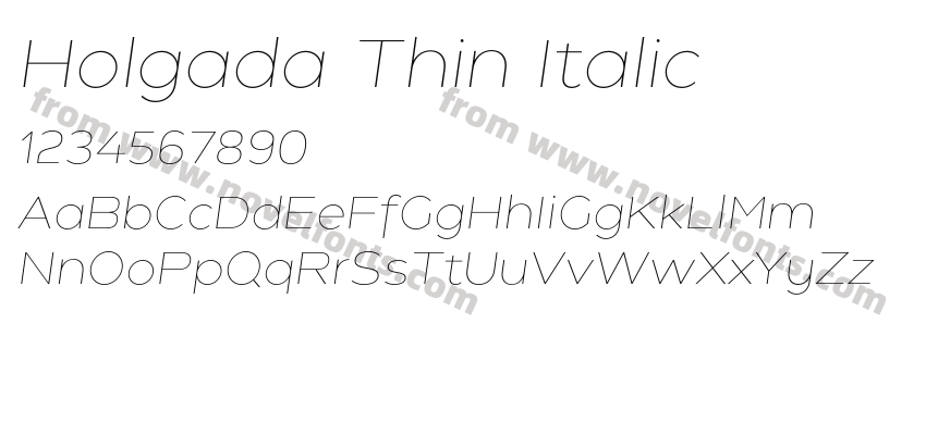 Holgada Thin ItalicPreview