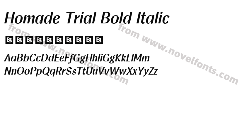 Homade Trial Bold ItalicPreview