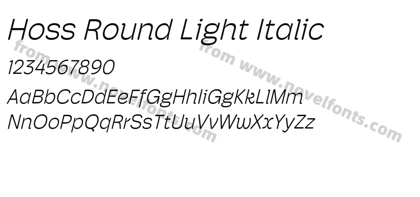 Hoss Round Light ItalicPreview