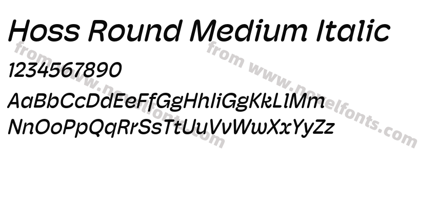 Hoss Round Medium ItalicPreview