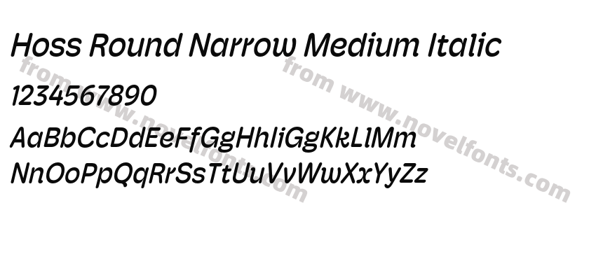 Hoss Round Narrow Medium ItalicPreview