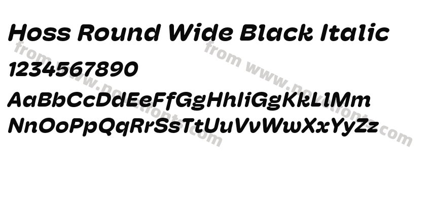 Hoss Round Wide Black ItalicPreview