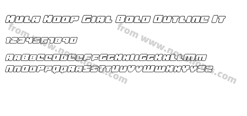 Hula Hoop Girl Bold Outline ItPreview