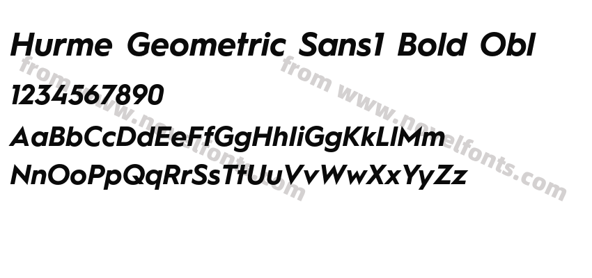 Hurme Geometric Sans1 Bold OblPreview