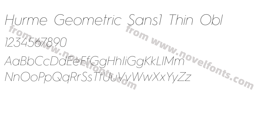 Hurme Geometric Sans1 Thin OblPreview