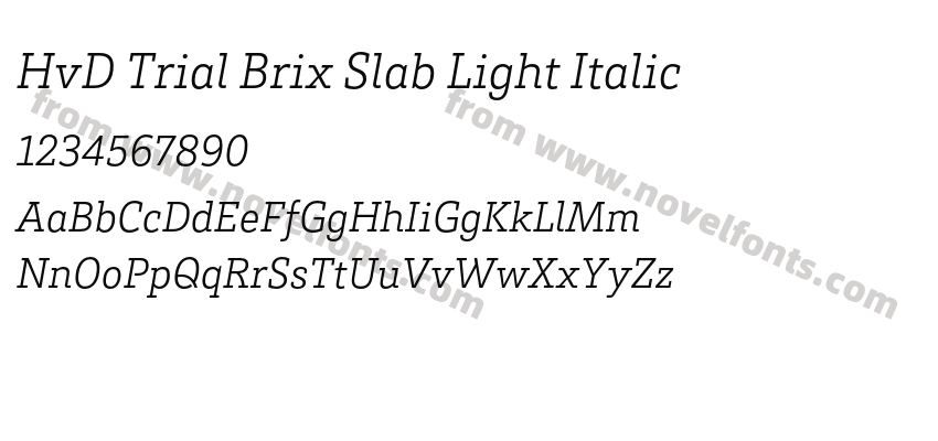 HvD Trial Brix Slab Light ItalicPreview