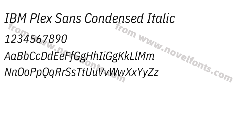 IBM Plex Sans Condensed ItalicPreview