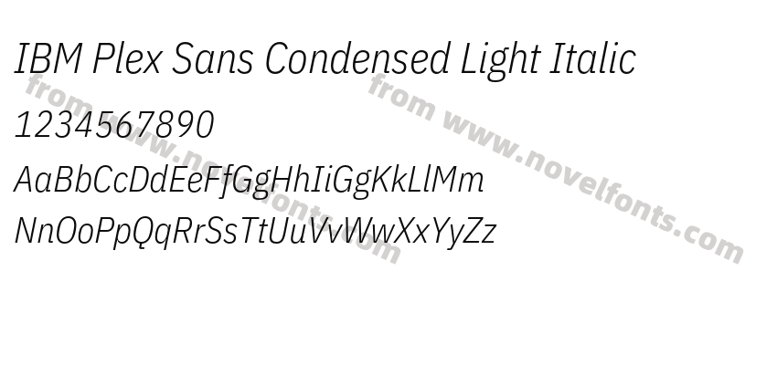 IBM Plex Sans Condensed Light ItalicPreview