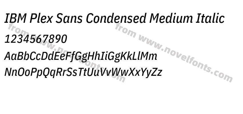 IBM Plex Sans Condensed Medium ItalicPreview