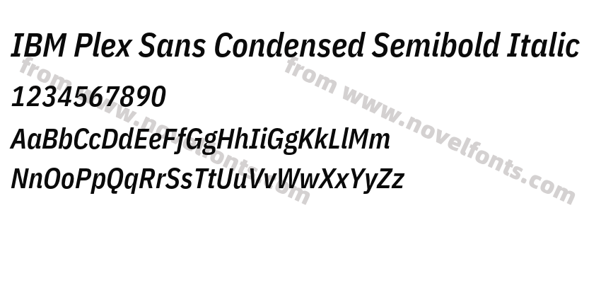 IBM Plex Sans Condensed Semibold ItalicPreview