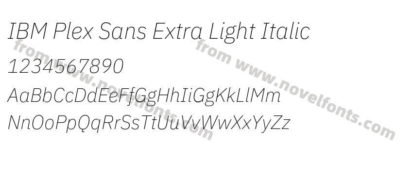 IBM Plex Sans Extra Light ItalicPreview