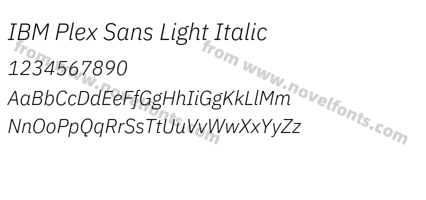 IBM Plex Sans Light ItalicPreview