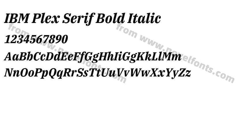 IBM Plex Serif Bold ItalicPreview