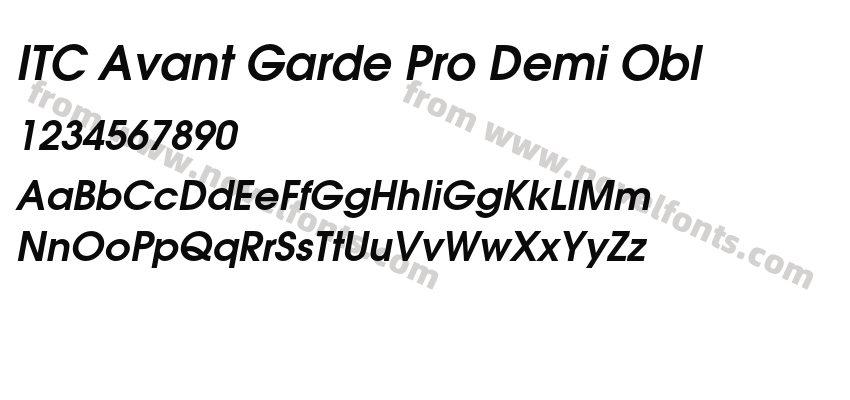 ITC Avant Garde Pro Demi OblPreview