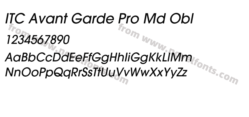 ITC Avant Garde Pro Md OblPreview