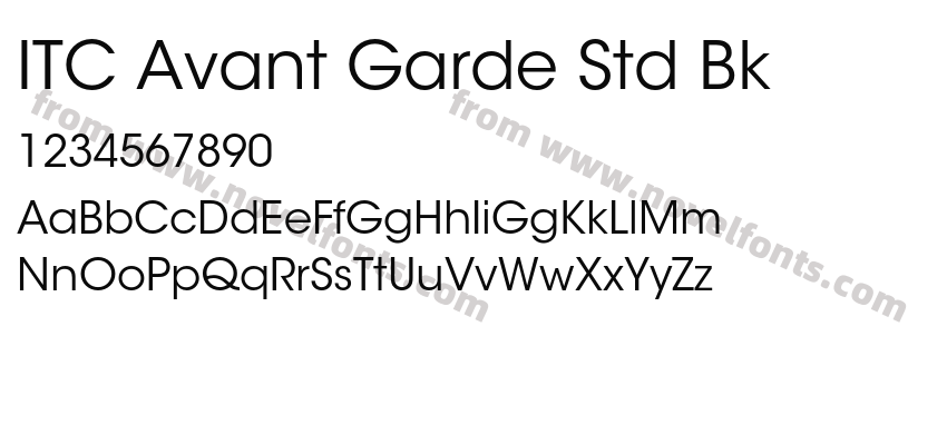ITC Avant Garde Std BkPreview