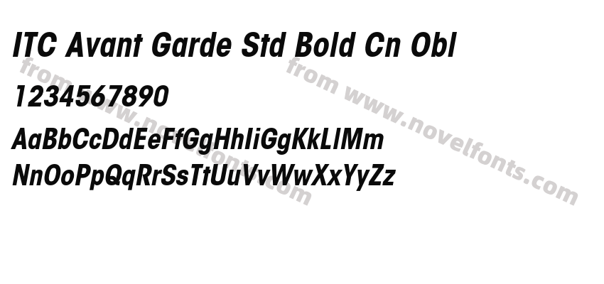 ITC Avant Garde Std Bold Cn OblPreview