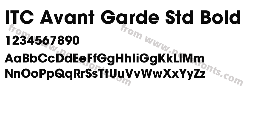 ITC Avant Garde Std BoldPreview