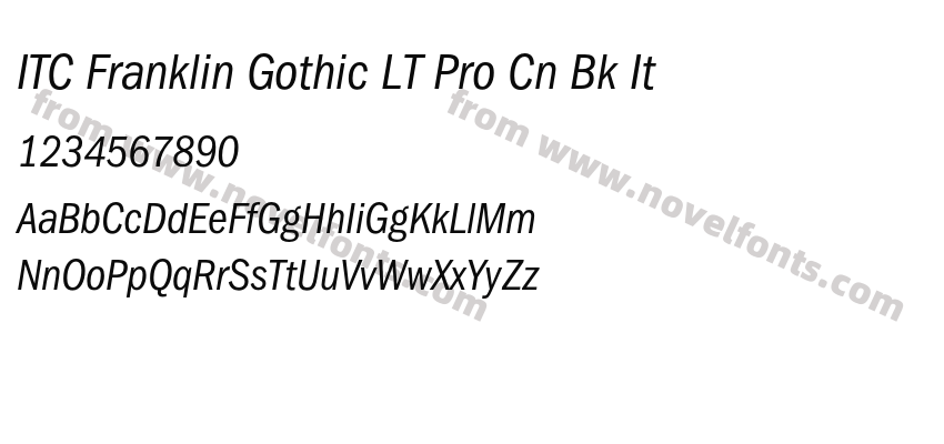 ITC Franklin Gothic LT Pro Cn Bk ItPreview