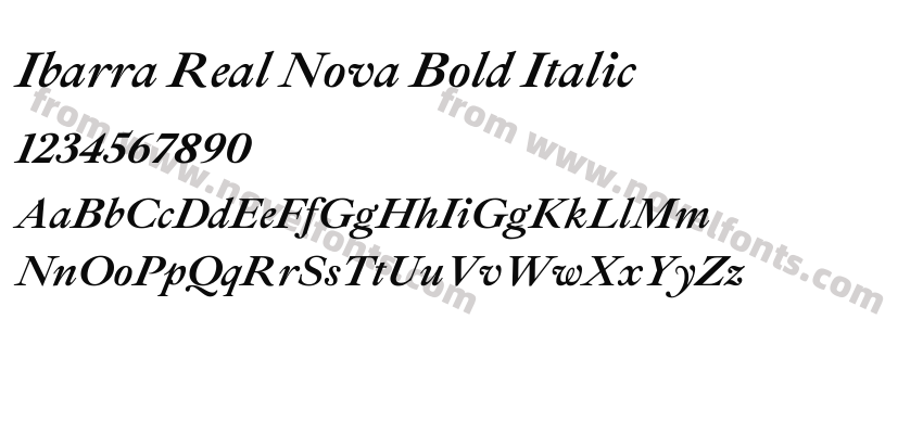 Ibarra Real Nova Bold ItalicPreview