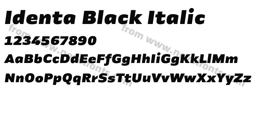 Identa Black ItalicPreview