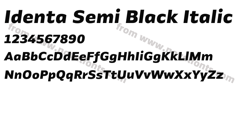 Identa Semi Black ItalicPreview