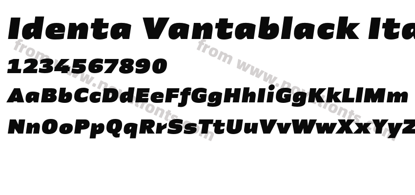 Identa Vantablack ItalicPreview