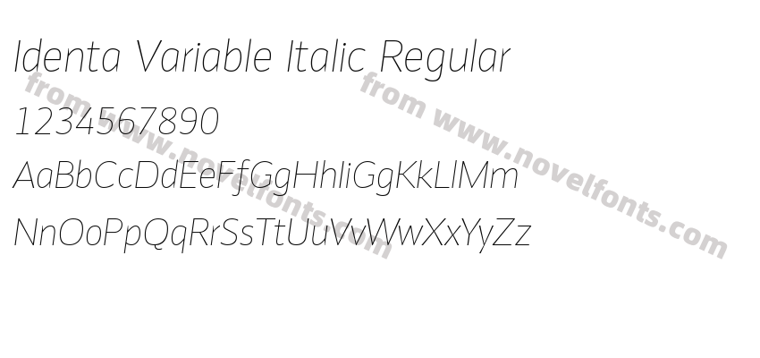 Identa Variable Italic RegularPreview