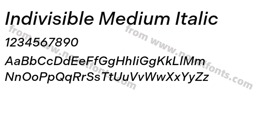 Indivisible Medium ItalicPreview