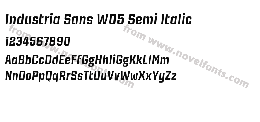 Industria Sans W05 Semi ItalicPreview