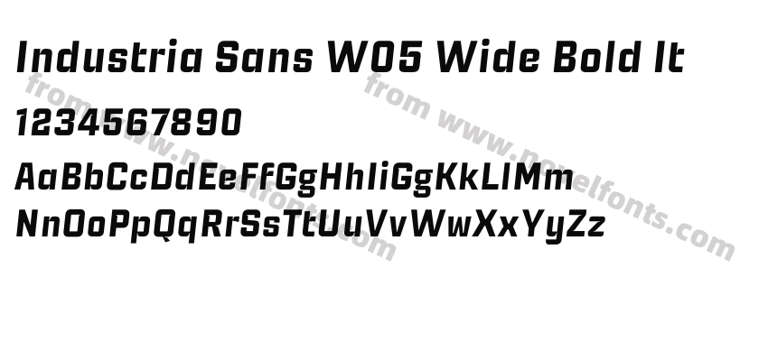 Industria Sans W05 Wide Bold ItPreview