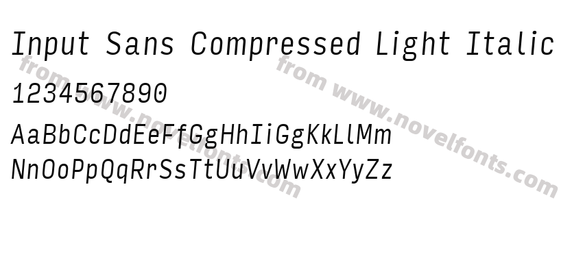 Input Sans Compressed Light ItalicPreview