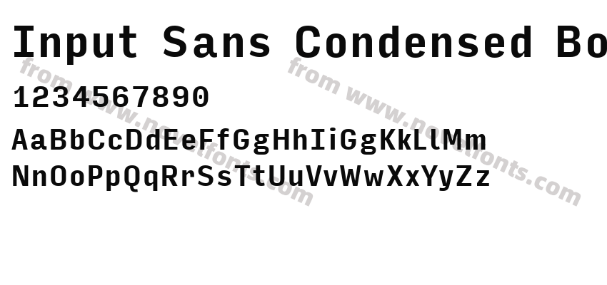 Input Sans Condensed BoldPreview