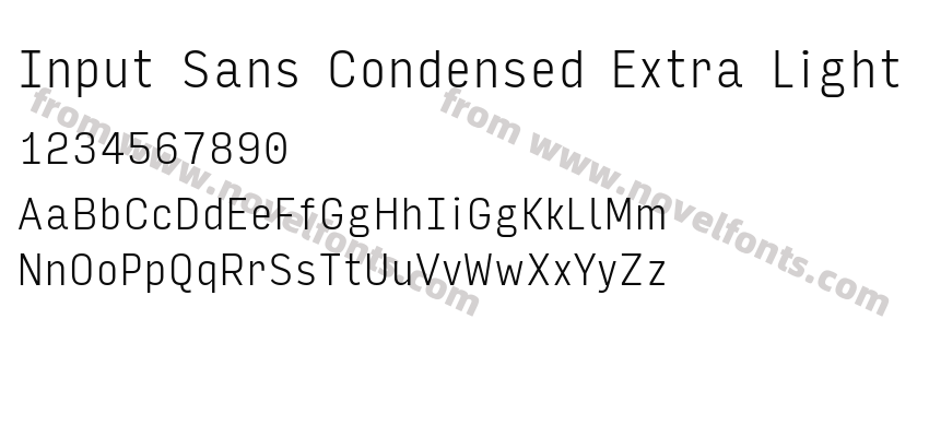 Input Sans Condensed Extra LightPreview