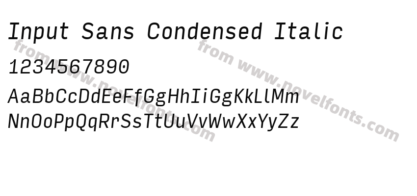 Input Sans Condensed ItalicPreview