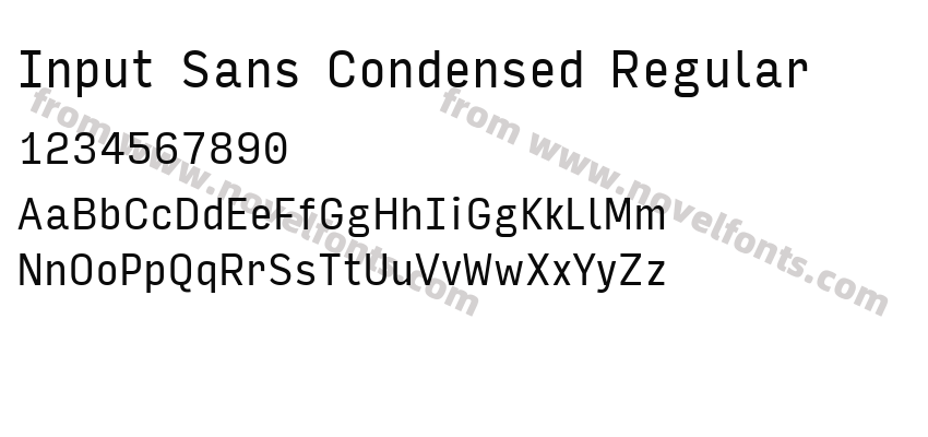 Input Sans Condensed RegularPreview
