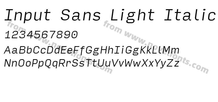 Input Sans Light ItalicPreview