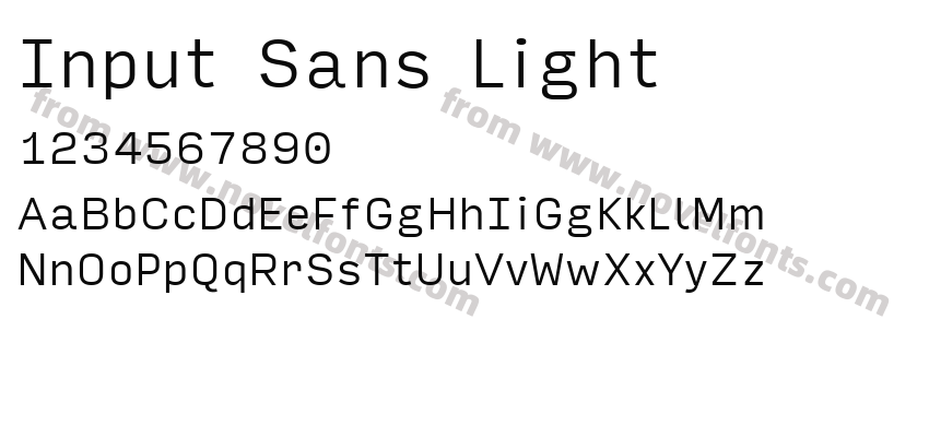 Input Sans LightPreview