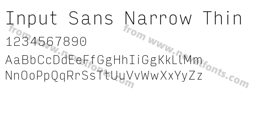 Input Sans Narrow ThinPreview
