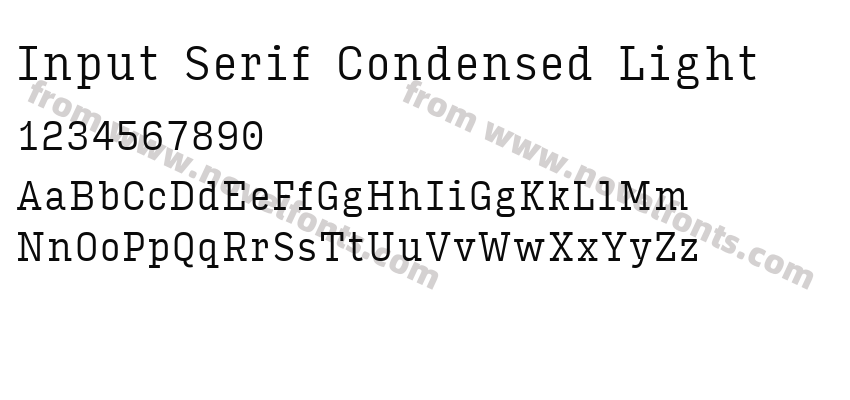 Input Serif Condensed LightPreview