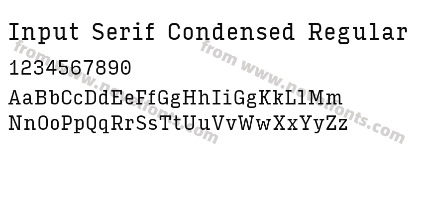 Input Serif Condensed RegularPreview