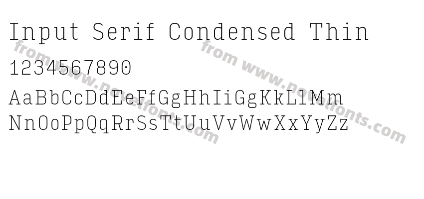 Input Serif Condensed ThinPreview