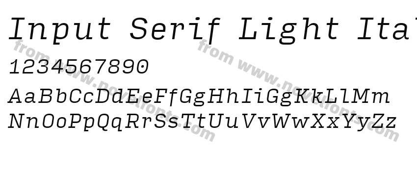 Input Serif Light ItalicPreview