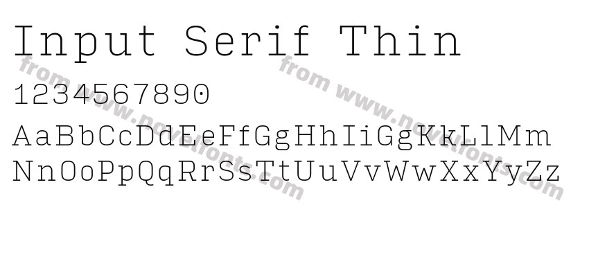 Input Serif ThinPreview