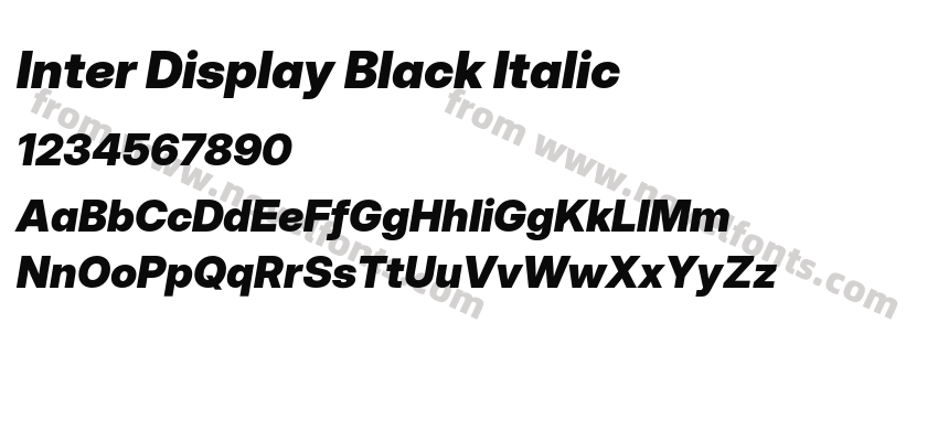 Inter Display Black ItalicPreview