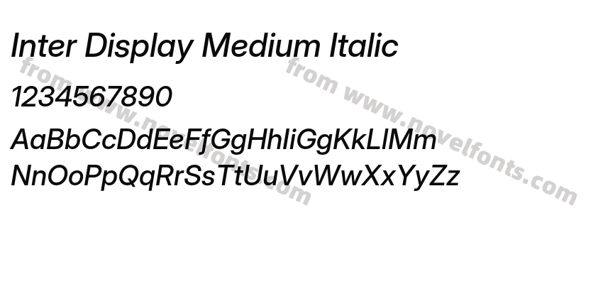 Inter Display Medium ItalicPreview