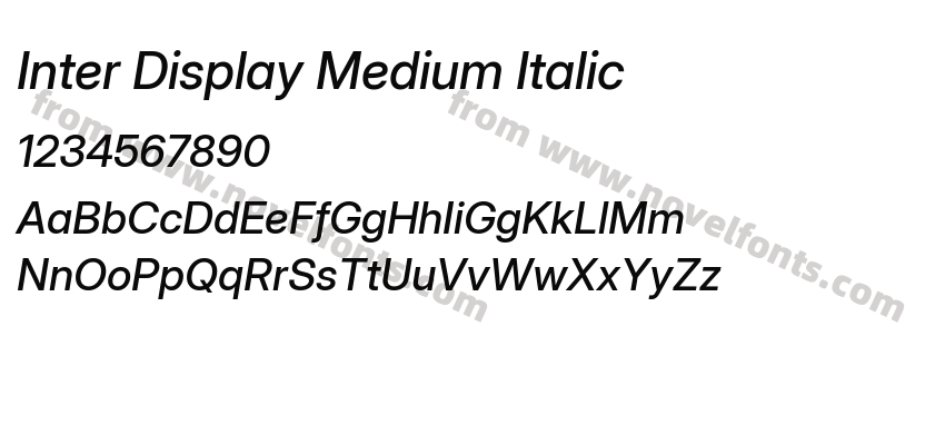 Inter Display Medium ItalicPreview